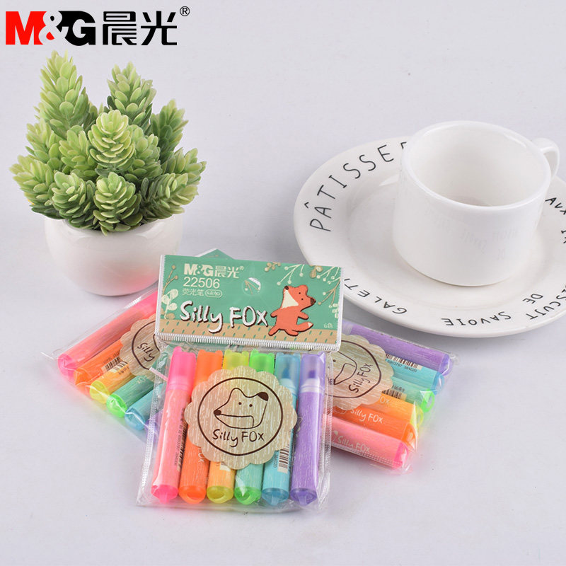 M&G 6 color highlighter for students to use this color tactile marker marker color marking pen office supplies