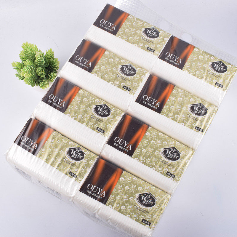 8 packs of economical office household paper tissue Toilet paper Tissue paper wettable household paper Toilet removable toilet paper paper