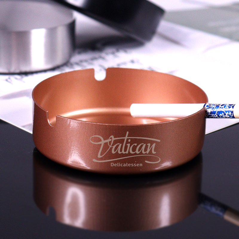 Stainless steel hotel household personality trend multi-functional creative retro living room bedroom large ashtray ins man