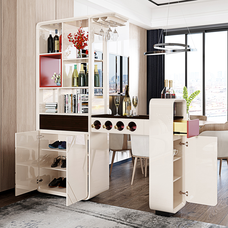 Modern minimalist shoe cabinet close to wall Wine Cabinet Integrated Multifunction Flex Bar Table Living-room Table Living Room Genguan Partition Cabinet Containing Cabinet