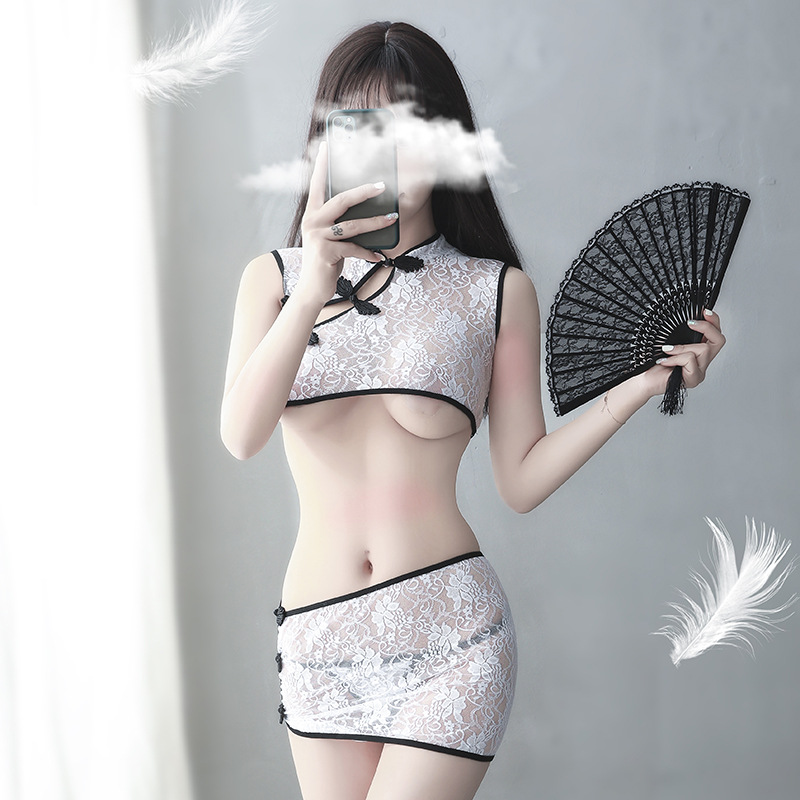 Love Lingerie Sexy Classical Lace perspective Tight Qipao Uniform Bed Passion Temptation Flirting-free pyjamas