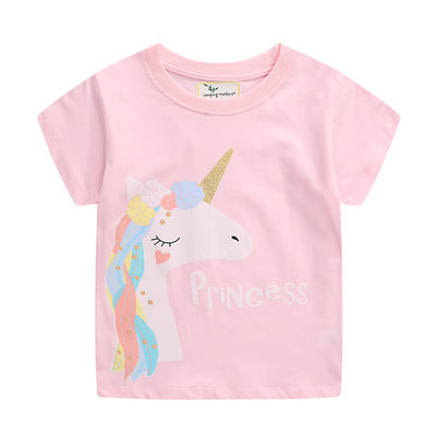 Summer new style girls' short-sleeved, baby girls', infants' pure cotton round-neck T-shirt, half-sleeved body T-shirt, little girls' sweatshirt