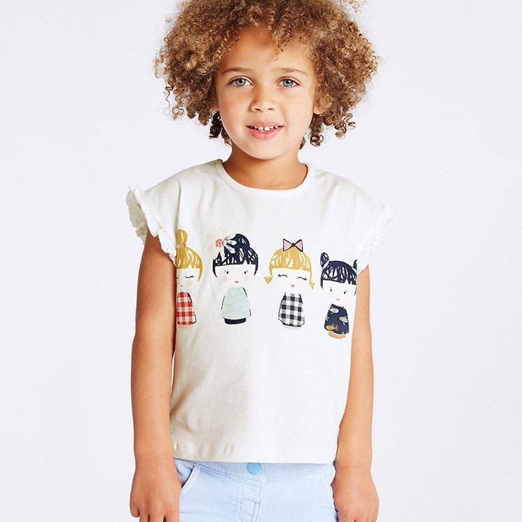 2018 trẻ em mùa hè mới mặc trẻ em trẻ em bông T-Shirt cô gái ngắn tay giản dị nữ kho báu nửa tay áo vest