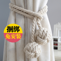 European-style flower curtain buckle strap lace-up strap tied rope Simple modern pair of hanging ball cable ties strap accessories cute