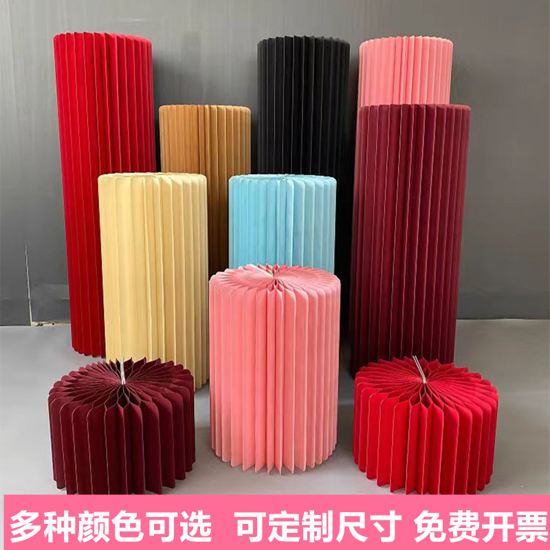 Folding Roman Column Paper Art Display Stand Window Decoration Balloon Party Island Table Cake Dessert Table Product Display