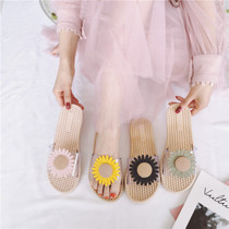 Sunflower Mori female cool summer new fashion Joker non-slip seaside sandals flat heel 2021 New