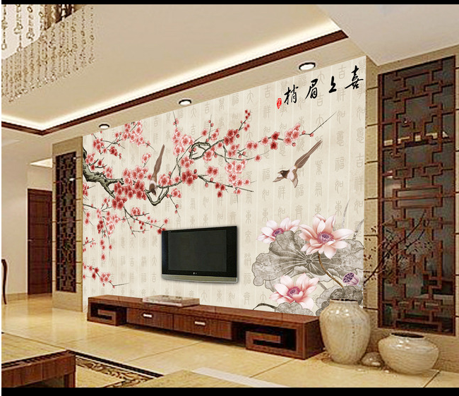 TV background bamboo wood fiberboard living room embossed Xishangmei shoot integrated wall panel landscape wall panel gusset custom
