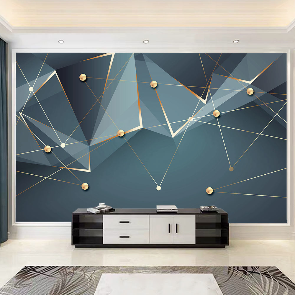 3d living room TV background bamboo wood fiberboard integrated wall panel marble geometric siding panel splicing gusset custom