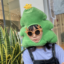Cartoon tree hat Christmas tree head cover cute and funny creative festival photography artifact party props