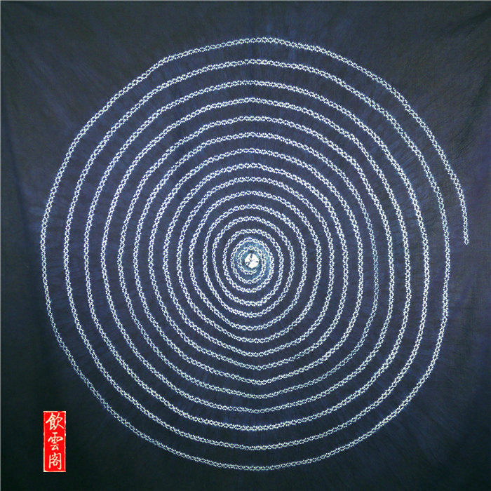 Yunnan specialty household goods Dali Bai hand-tie-dyed grass and wood dyeing tablecloth curtain outdoor placemat thread