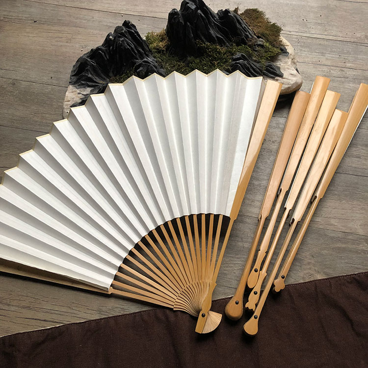 Water Mill Jade Bamboo Fan Bone 95 Inch 18 Square Jade Bamboo Fan Mirror folding fan Suzhou old entertainer made to play fan