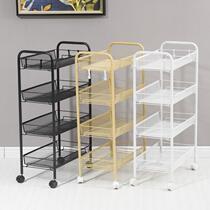 Mechia Small Cart Shelf Kitchen Mobile Newborn Baby Snacks Multilayer Beauty Salon Floor Containing Shelf