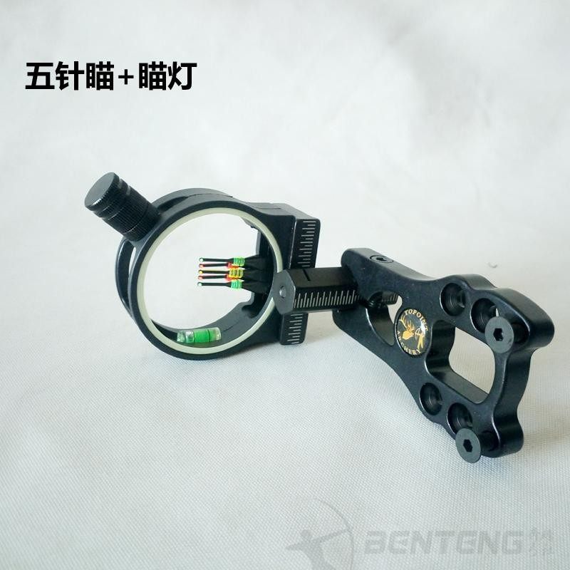 Composite Arch Arrow Five-Pin-Shot Anti-Trarch Straight Labow Composite Universal Sight with lamp adjustable aiming device