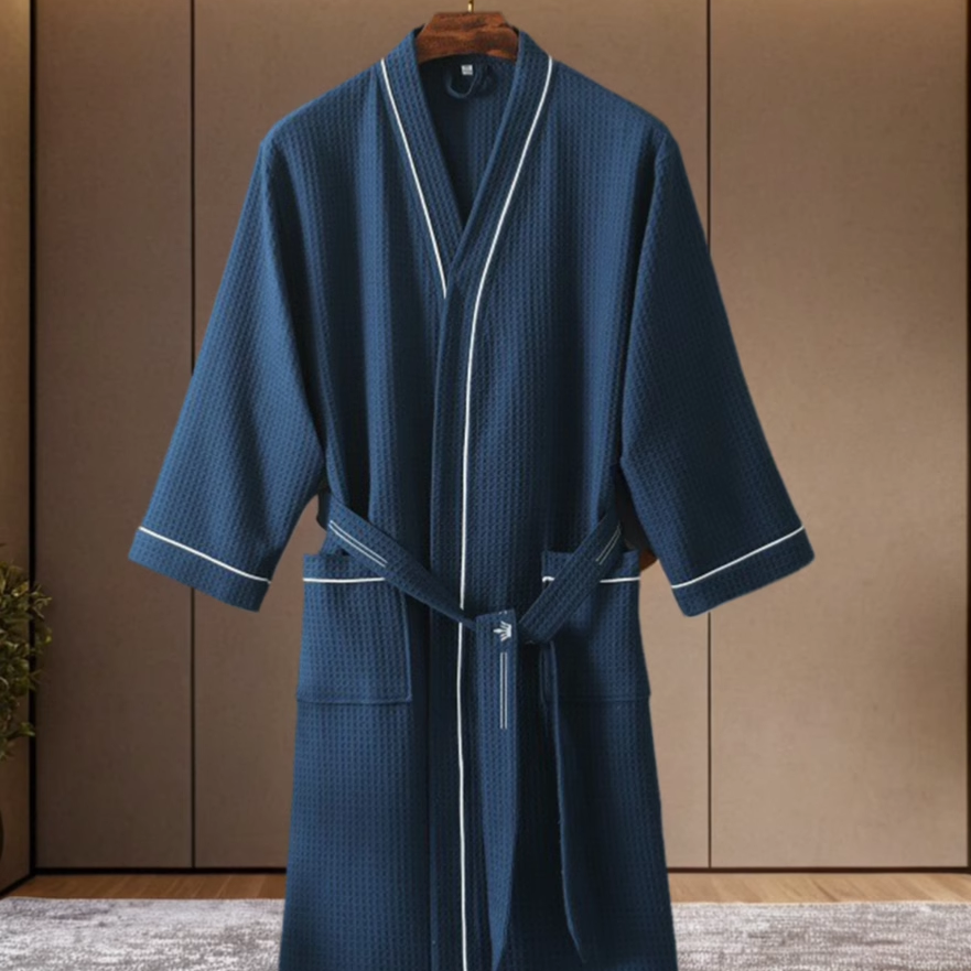 秋冬必备！日式纯棉华夫格浴袍，温暖你的每个清晨🌞💖