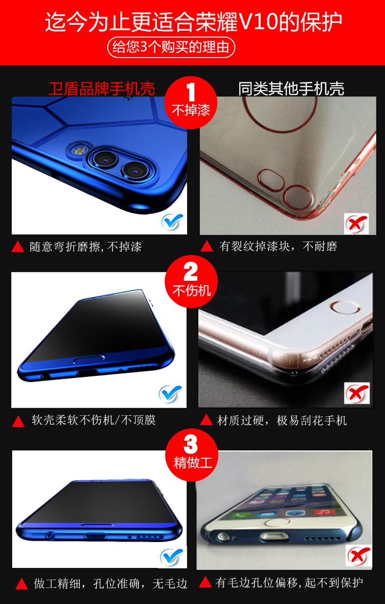 Người giám hộ Huawei vinh quang 10 vỏ điện thoại di động vinh quang v10 trường hợp bảo vệ bao gồm mười gt cá tính sáng tạo phụ kiện thủy triều thương hiệu lắc âm thanh mạng đỏ ke thủy triều nữ bao gồm tất cả vỡ kháng silicone danh dự thời trang kính người đàn ông