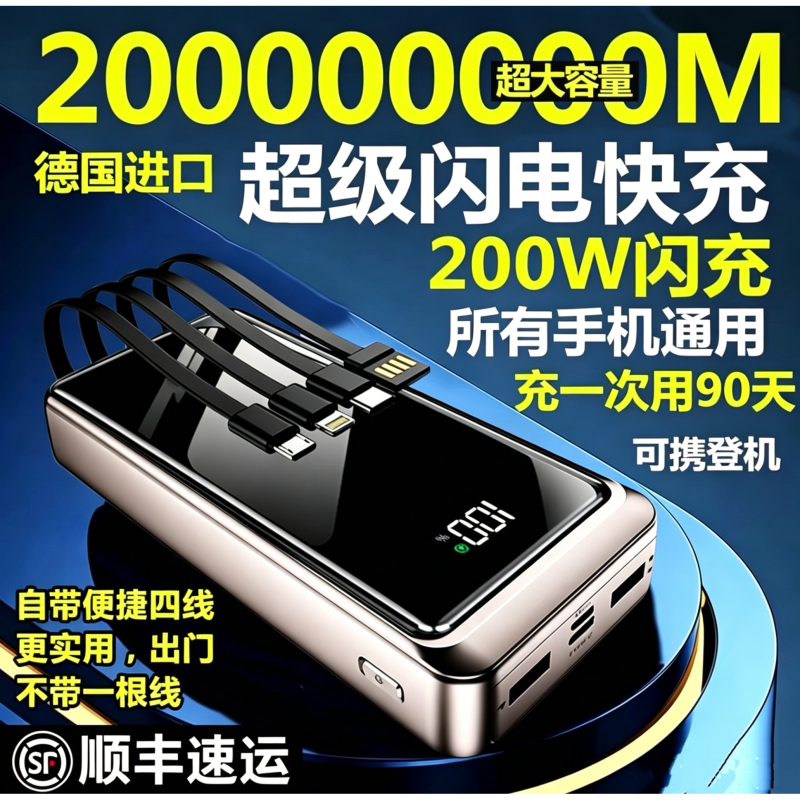 300,000 Mah Power Bank Super Fast Charging 100,000 Large Capacity Outdoor Travel Power Bank School Dormitory 300,000 Mah Power Bank Super Fast Charging 100,000 Large Capacity Outdoor Travel Power Bank School Dormitory