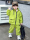 Boys' Spring Outfit Set, Korean Style, Stylish 2026 Spring and Autumn New Children's Cargo Pants and Sweatshirt Two-Piece Set, Trendy