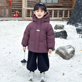 Boys' down Jacket Winter Children's Thickened Cotton Coat 2025 New Winter Hooded Stylish Cotton Clothing for Babies