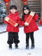 Boys' down Jacket Winter 2026 New Style Children's Thick Cotton Coat Cold-Proof Outerwear Girls' Red Festive New Year Outfit