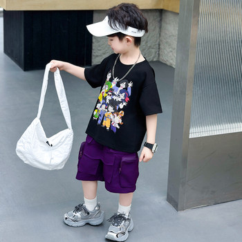 Boys' Summer Short-Sleeved Suit 2026 New Stylish Children's Summer Workwear Shorts Two-Piece Set Baby Summer Fashion Trendy Outfit