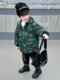 Boys' Winter down Jacket 2026 New Winter Clothing for Small Children White Duck down Camouflage Cotton Coat Baby Mid-Length Cotton Coat