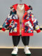 Ultraman down Jacket for Boys, Winter 2025 New Model, Light-Up White Duck down Children's Winter Clothing, Baby Warm Coat, Trendy