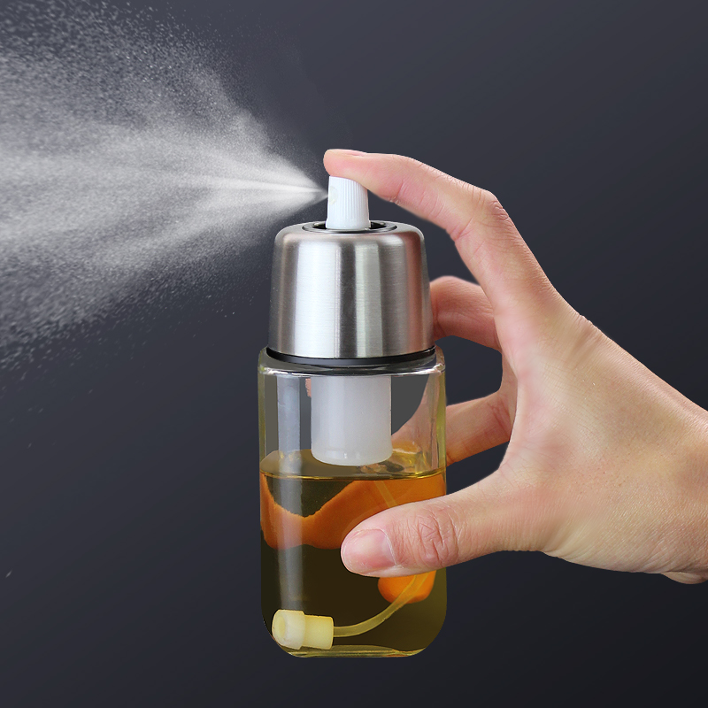 Inflatable press spray oil bottle soy sauce vinegar quantitative fuel injection bottle barbecue picnic ice weight loss control oil pot