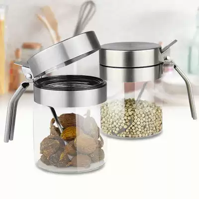 304 stainless steel lid glass seasoning bottle seasoning jar chicken essence Salt pepper jar condiment box kitchen supplies New