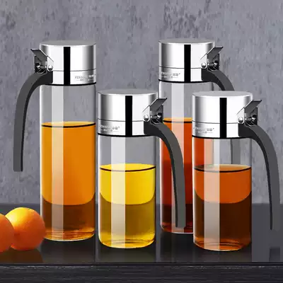 Fengshou glass large oil bottle soy sauce vinegar bottle olive oil pot seasoning jar high temperature and leak-proof household kitchen supplies