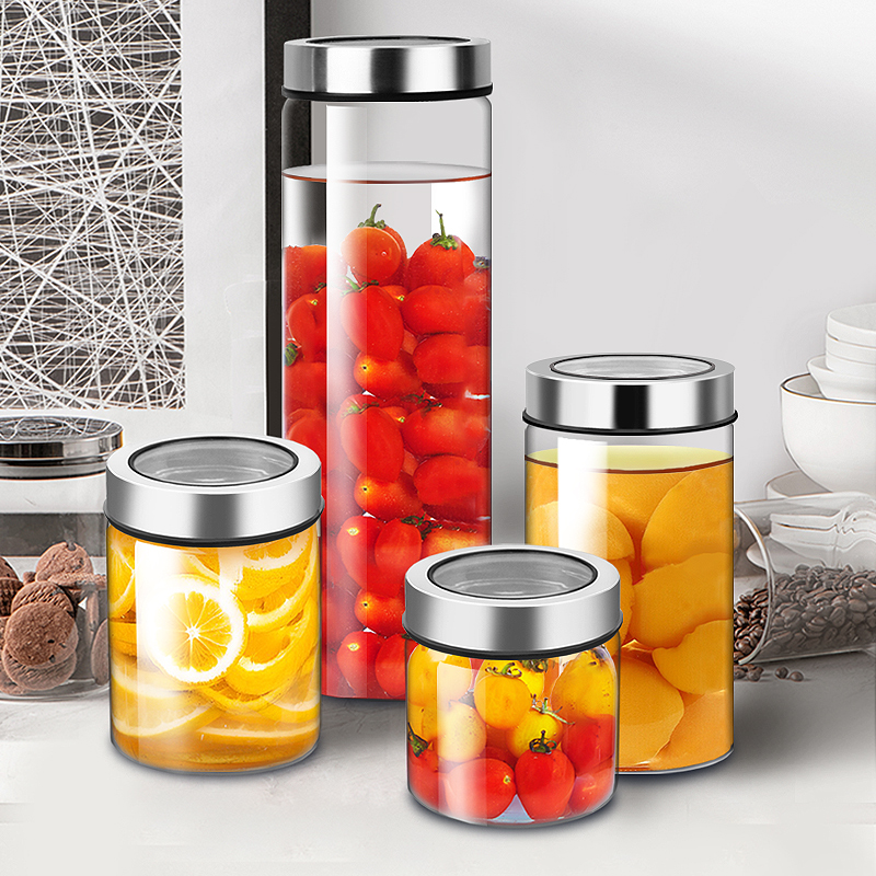 Leak-proof glass storage tank Enzyme Sealed Bottle Miscellaneous Grain Snack milk powder Noodle Tea Sauerkraut Domestic Pickle Jar