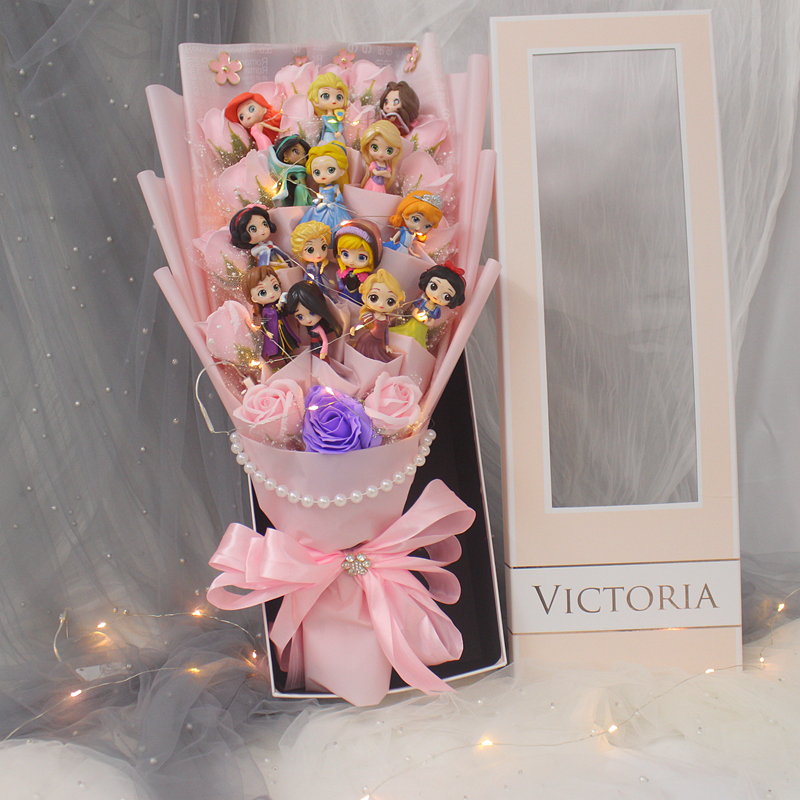 Children Bouquet Princess Birthday Gifts Girls Girls Girls Elsa Ye Lori Cartoon Doll Flower Doll