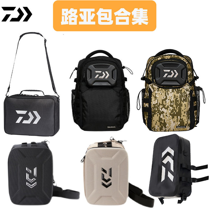 Large and Luaya Pack single shoulder diagonal satchel with double shoulder waterproof large capacity Multi-functional fishing bag Purse Fishing Wheels Containing bag