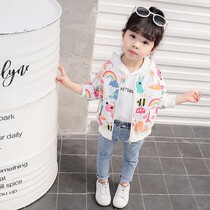 Girl Jacket Spring Autumn 2022 New Korean Version Spring Clothing Foreign Air CUHK Childrens Windjersey Girl Casual Short jacket