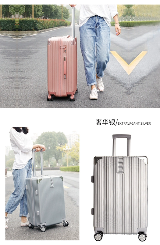 Hành lý đúng góc retro xe đẩy nữ phổ bánh xe mật khẩu hành lý nam 24 inch hành lý nữ 2019 mới - Va li