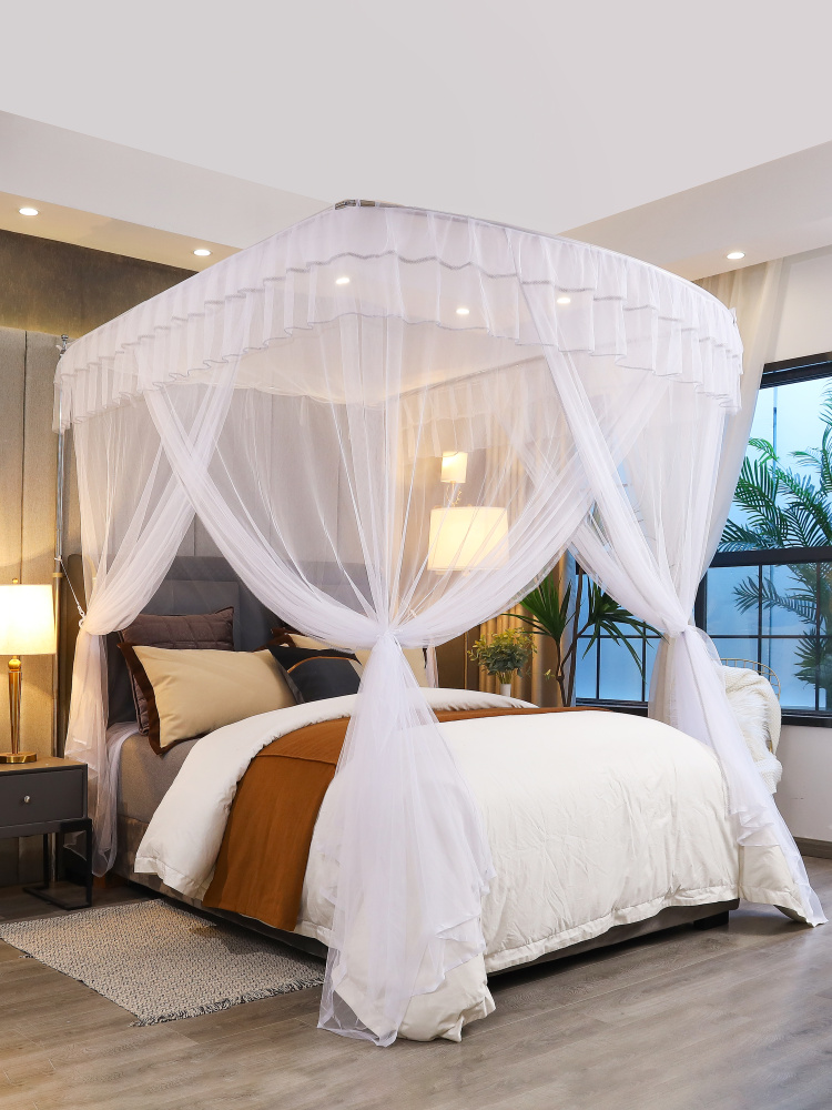 TESLE's new telescopic three-open mosquito net U-shaped fishing rod stainless steel bracket encryption thickened household 1 8m1 5