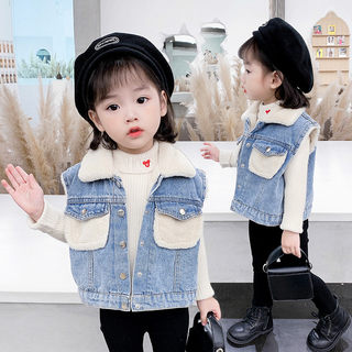New style autumn clothing for girls, children's velvet outer vest