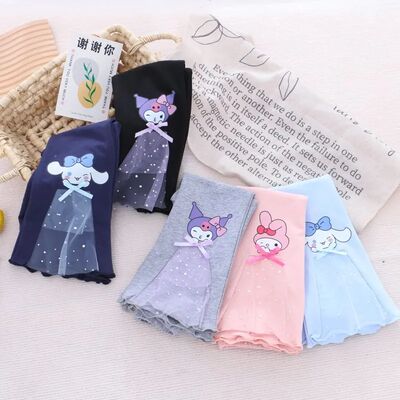 Girls' casual flared pants, spring and autumn style, girls' long pants, children's wear, baby's stylish outerwear, cartoon pants, versatile and trendy