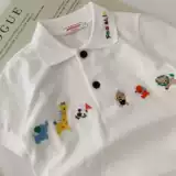 Детская мультяшная летняя хлопковая футболка polo, короткий рукав