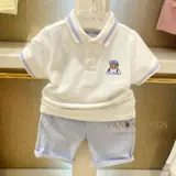 Белая хлопковая футболка polo для мальчиков, в западном стиле, оверсайз
