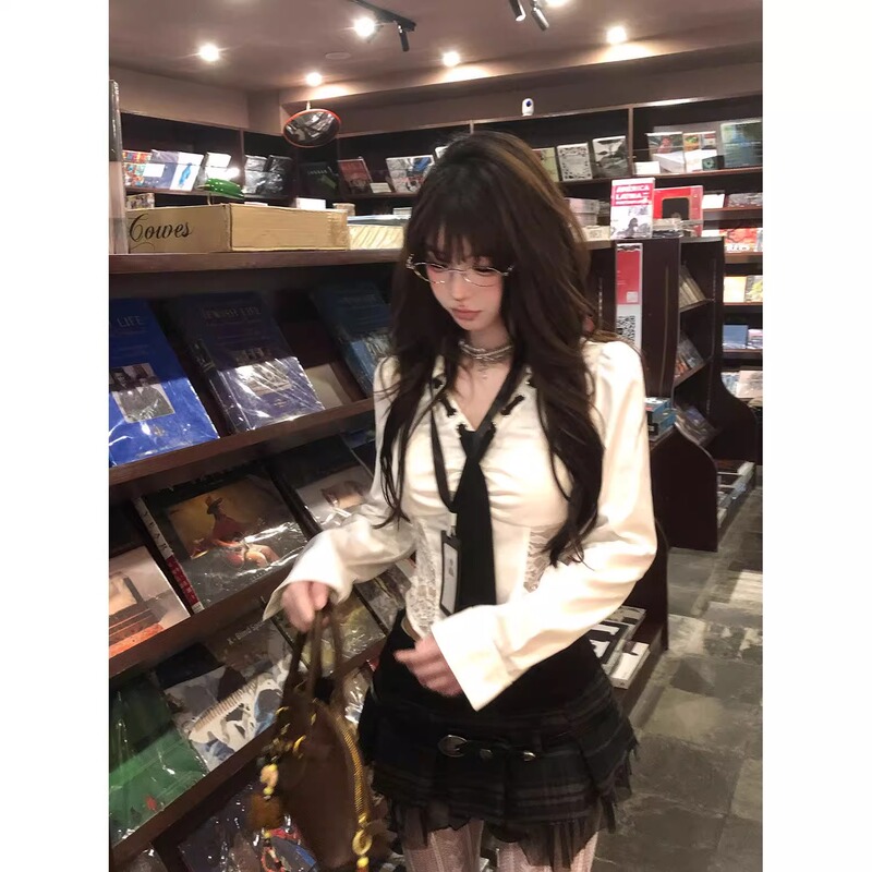 2025 Summer Pure Desire Style French Lace Shirt 150kg Fashionable Slimming Versatile Tie Long Sleeve Waist-Cinching Women's Top 220