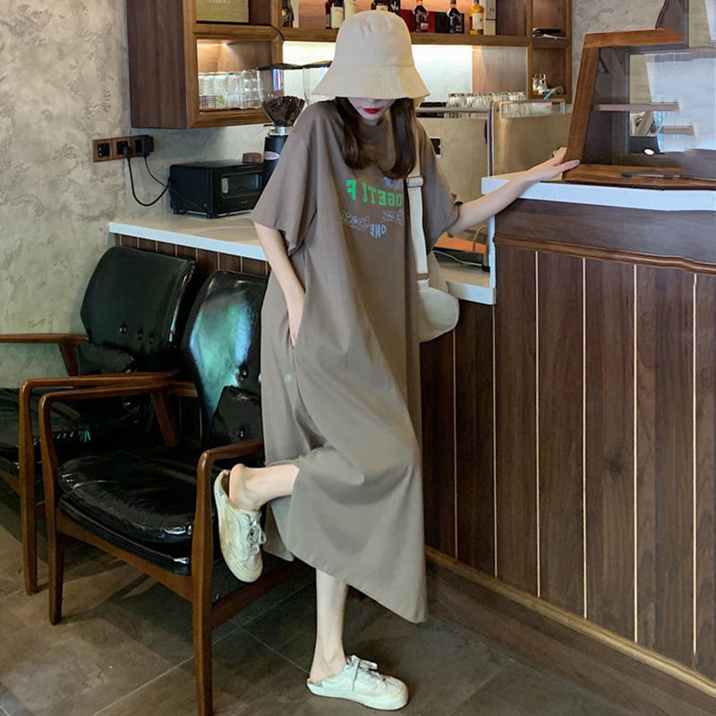 Extra Large Size 150kg T-Shirt Dress for Women, Short-Sleeved, Long Style, Plus Size, Summer, 240, Loose, Over-The-Knee Long Dress, Lazy Dress Extra Large Size 150kg T-Shirt Dress for Women, Short-Sleeved, Long Style, Plus Size, Summer, 240, Loose, Over-The-Knee Long Dress, Lazy Dress