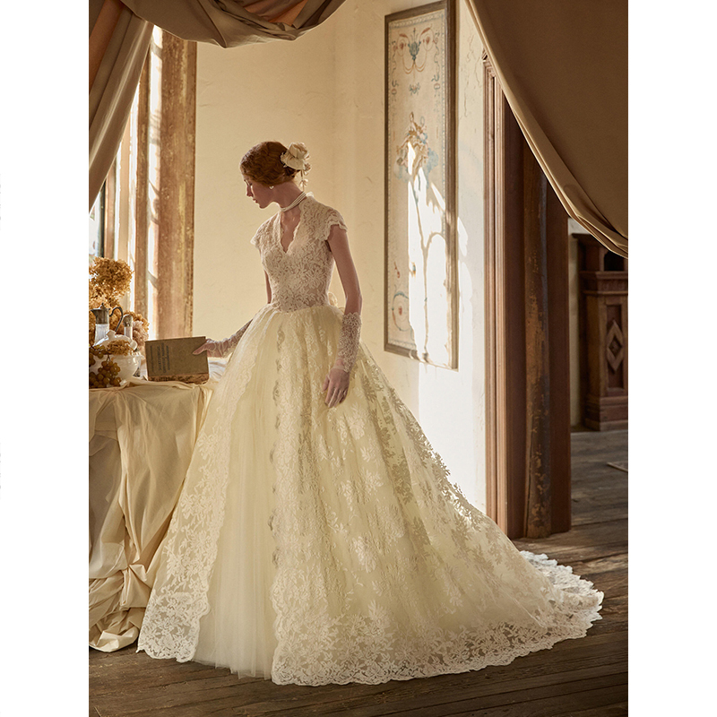 2026 Oak Manor Yuai Wedding Dress Lace Vintage French Style Bridal Outdoor Main Dress Exit Dress Reception Small Train 2026 Oak Manor Yuai Wedding Dress Lace Vintage French Style Bridal Outdoor Main Dress Exit Dress Reception Small Train