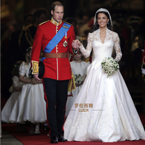 2021 Satin Main Wedding Wedding Princess Kate French Vintage Tail Hepburn Lace Palace Retro High-end