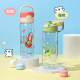 Thermos Flagship Store Children's Water Cup Summer Outing Straight Drink Cup Portable Plastic Water Bottle Line Puppy Straw Cup