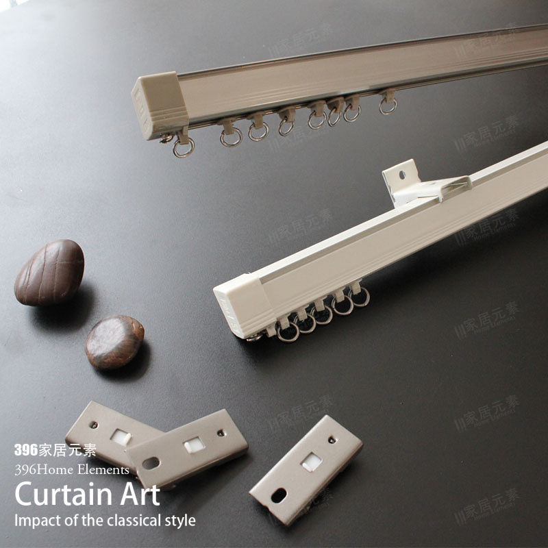 396 Home Elements * Elite Aluminum Alloy Curtain Track Slide Rail Straight Track Quiet Smooth Champagne Color Slide