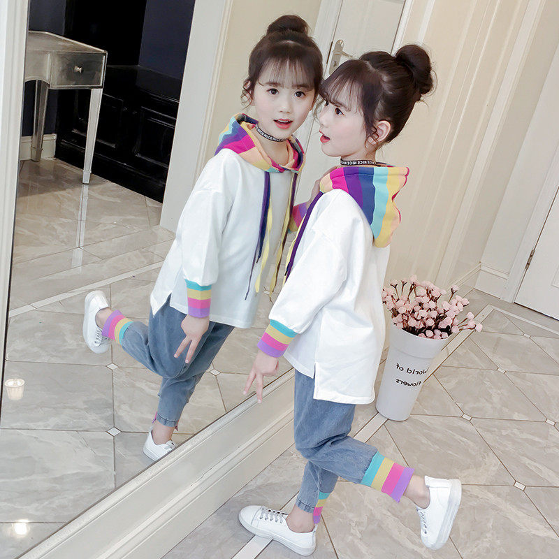 next jazz girls suit 2021 new spring and autumn children's western style net red children's clothing fashionable girl clothes trend