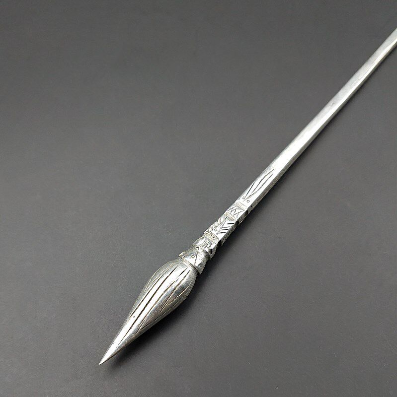 Personality Vintage Vintage National Wind Hair Hair Hairpin Hairpin Hairpin Hairpin Hairpin Hairpin tea Hand Slim silver Pu-erh 