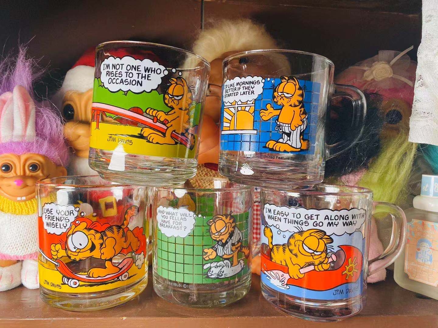 (Rich Bean) Garfield Garfield Mug Glass Antique Collection Cute Out of Print