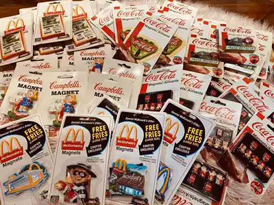 (Sweet Bean) McDonald's Tomato Soup Coca-Cola vintage American Toy Refrigerator Sticker