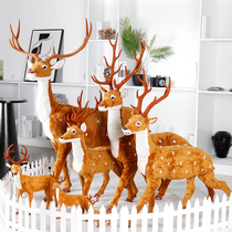 Christmas deer ornaments large sika deer station deer simulation elk plush doll hotel mall window decoration props